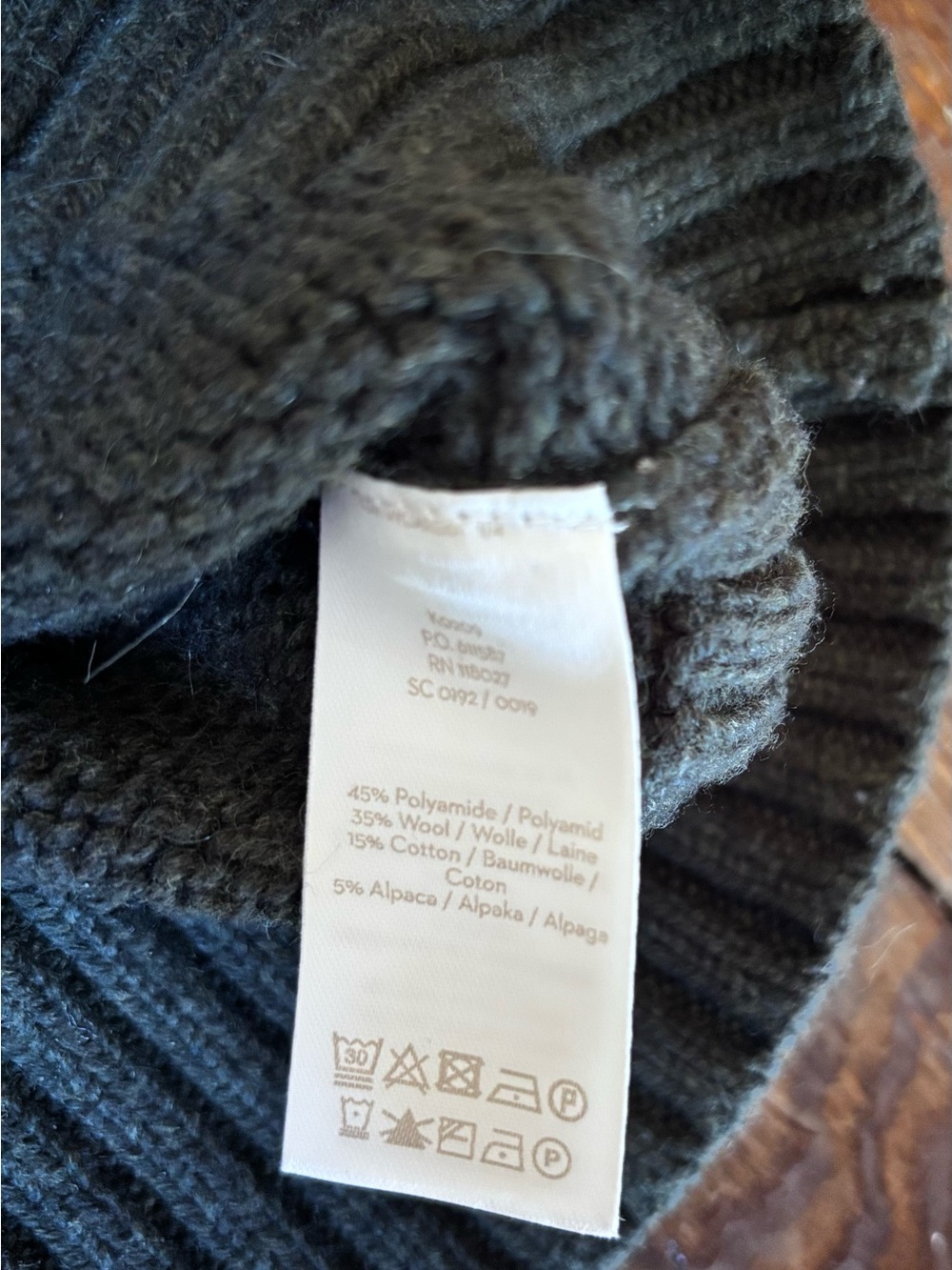 Boden Lily Mock Neck Green Wool Alpaca Sweater With Striped Collar Size S - Picture 6 of 7